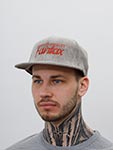 Бейсболка HOOD арт. 103-SWC001-CA007-GY Fairfax Cord (серый / красный)